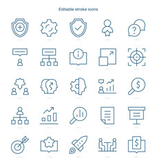 Fototapeta premium Consulting stroke icon. Consulting line icon set. editable stroke icon pack