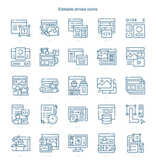 Creative Web stroke icon. Creative Web line icon set. editable stroke icon pack