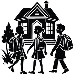 three-children--silhouetted-in-black--walk-towards (1).eps