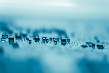 close up of Technician repairing electronic circuit board, repairing, upgrade and technology.	