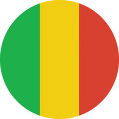 Fototapeta premium Mali Flag Circle Icon National Symbol