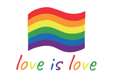 Colorful Gay pride flag Happy pride day LGBTQ community Pride Month Vector hand drawn doodle for posters, stickers, logo, cards