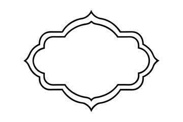 Black ornamental frame with scalloped edges and double line border decorative