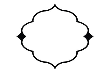 Black ornate arabesque frame with floral elements and diamond shapes decoration