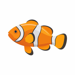 Vibrant clownfish illustration showcasing its distinctive orange and white striped pattern