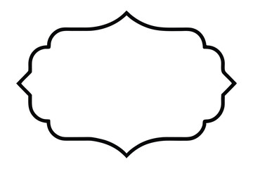 Black ornate decorative frame with curved edges and pointed corners border