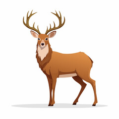 Fototapeta premium Majestic Deer Illustration Standing Proudly Against a Clean White Background Artwork