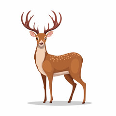 Fototapeta premium Elegant cartoon deer standing gracefully, portraying wildlife beauty and nature's wonder