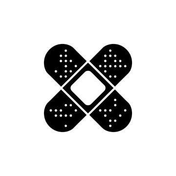 black bandage aid cross shape clip art preview
