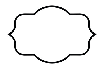 Black ornate decorative frame with floral elements and text box silhouette border