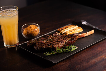 Grilled Tomahawk Steak with Rosemary and Halloumi Cheese – Gourmet Plate