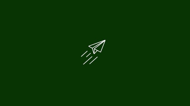 Send Message faster icon with Paper Plane Animation.Flying paper plane in motion.4k stock video.
