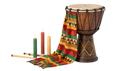 Celebrating Kwanzaa with drumming candles and heritage for unity and creativity