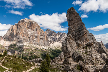 Majestic Cinque Torri Rocks in the Alps of Northern Italy