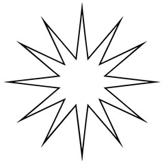 Obraz premium Abstract geometric starburst shape with sharp points and a central void