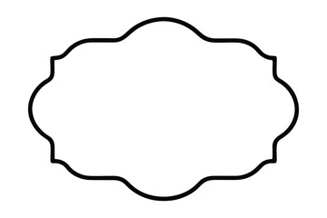 Black ornate decorative frame with scalloped edges and curved corners border