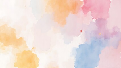 柔らかな水彩の抽象背景、オレンジとピンクが中心