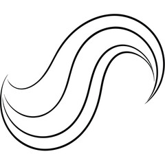 Abstract black and white swirling line design