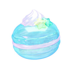 ぷっくりシール風3Dイラスト　ゆめかわマカロン