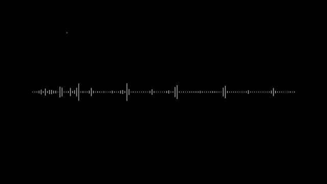 Sound Waves Audio Signal 4K Video Animation, Sound wave animation isolated on black background. Audio waveform with frequency animated lines, audio visualizer on black background, audio waves