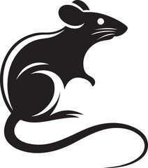 Sleek Silhouette of a Mouse Evokes Simplicity and Charm Standing on Hind Legs and Long Tail