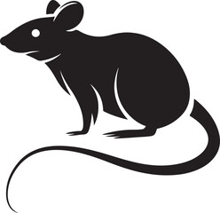 Silhouette of a Mouse Illustrating Simplicity and Wildlife Charm Depicting a Mouse in a Simplistic Yet Elegant Silhouette Design