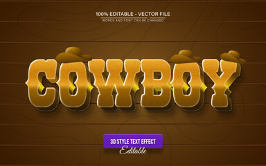 Cowboy Brown 3D Text Effect Editable