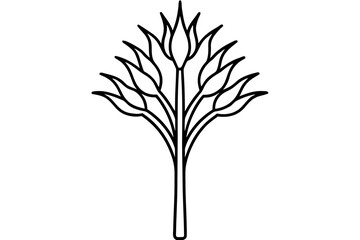 line art Withered plant vector silhouette illustration isolated on white background