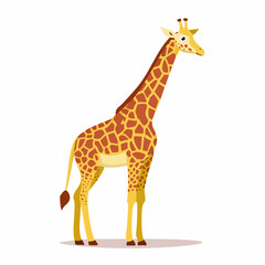 Fototapeta premium Stylized Giraffe Illustration on White Background, Perfect for Children's Education