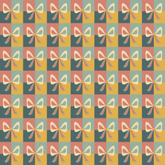 seamless pattern with bow retro style