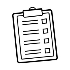 Checklist clipboard with lines and squares document