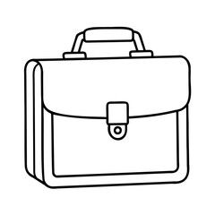 Black outline briefcase with handle and clasp luggage