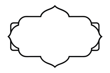Black ornate Islamic style frame with floral elements and empty space Islamic frame ornate frame