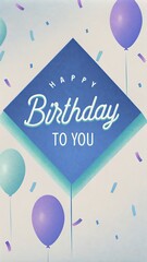 happy birthday card with balloons