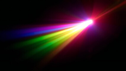 Obraz premium Vibrant rainbow light beam effect on black background