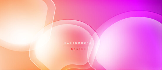 Abstract fluid shapes blend, creating vibrant pink, orange gradients. Soft light adds depth, modern feel. Background design element.