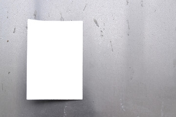 blank flyer on grunge metallic wall, ad poster for promotion marketing
