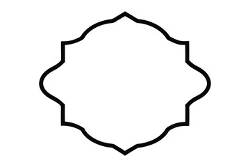 Black ornate quatrefoil frame silhouette on white background vector
