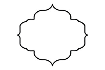 Black ornate quatrefoil frame with decorative curves and points border