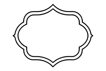 Black ornate quatrefoil frame with double border on white background ornate frame decorative border