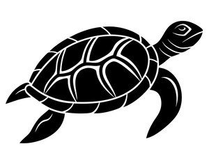 Turtle vector silhouette illustration isolated on white background