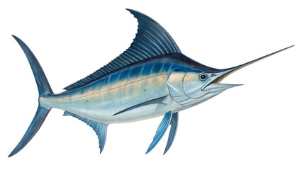 Fototapeta premium A majestic blue marlin poised for a deep dive a symbol of strength and freedom