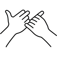 Obraz premium Two hands interlocking fingers in a gesture of promise or agreement