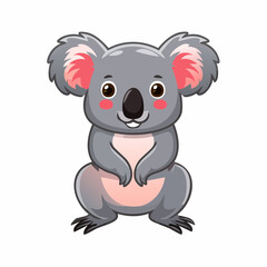 Obraz premium Adorable cartoon koala illustration with gentle expression perfect for children's content