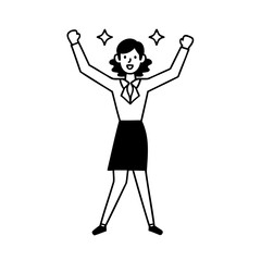 Excited woman celebrating with raised arms celebration