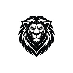 Majestic Black Lion Head Logo - Roaring King of the Jungle Vector