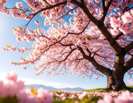 Blossoming cherry tree in spring - Powered by Adobe