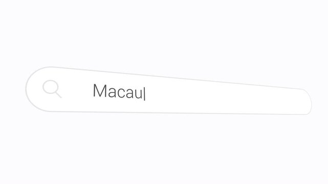 Searching Macau In The Computer Browser - Close Up