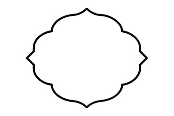 Black outline of a decorative quatrefoil frame on white background border ornamental 2
