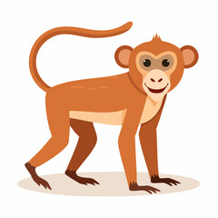 Obraz premium Charming monkey cartoon illustration featuring a cute primate with a friendly expression